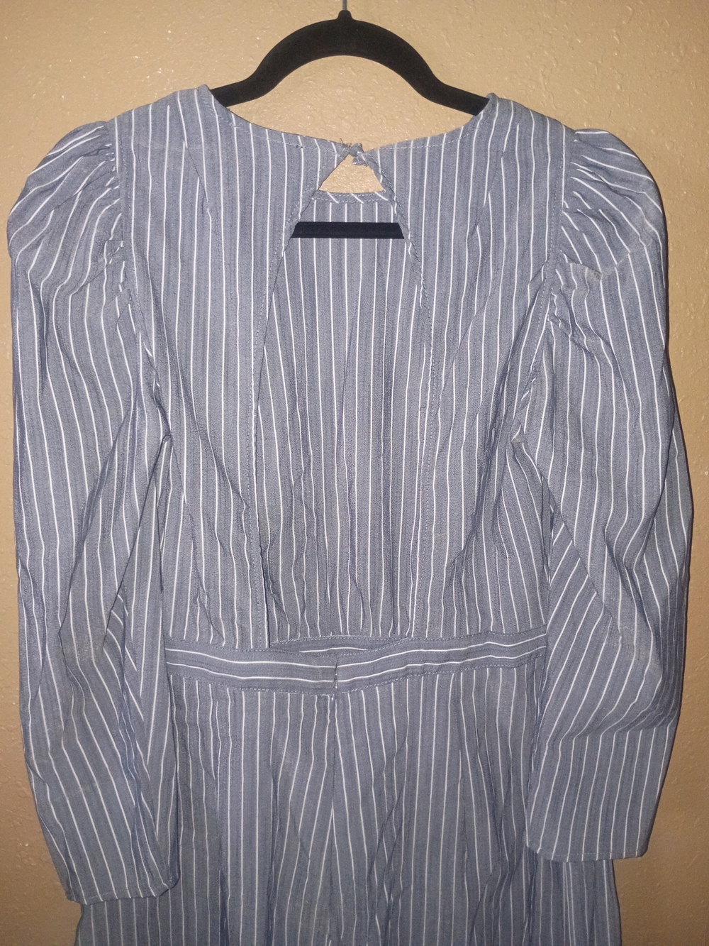 Sugarlips Blue and White Striped Puff-Sleeve Tunic